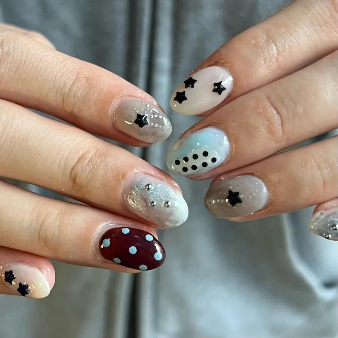 ネイル ハンドネイル Hata nail 🎀個性派ニュアンスのネイルデザイン