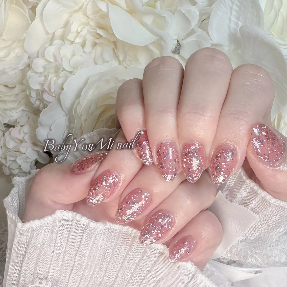 ネイル オーロラネイル 成人式 フットネイル フレンチネイル ジェルネイル ハンドネイル BabyYouMi nailのネイルデザイン