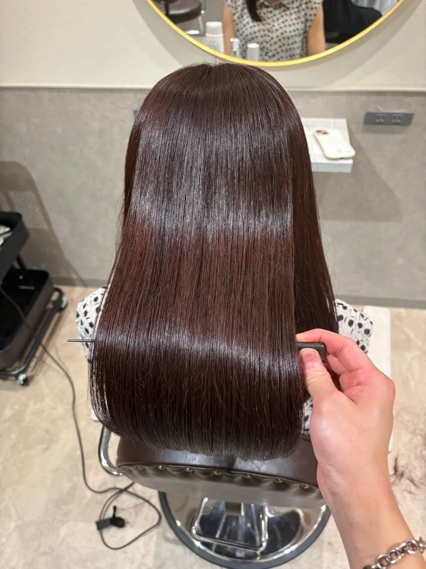ミディアム カラー 透明感カラー 髪質改善 トリートメント ヘアカラー トリートメント 髪質改善 縮毛矯正/ レイヤー/銀座/本木のヘアスタイル
