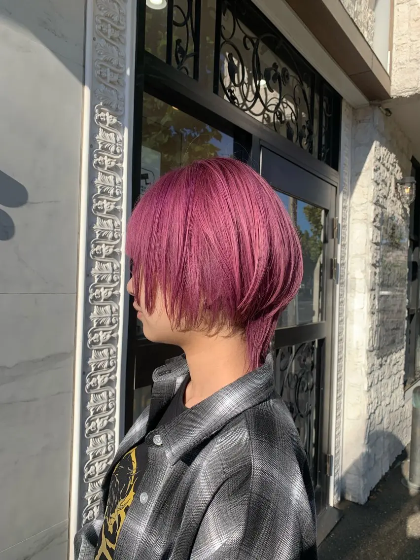 ショート カラー ピンクカラー ヘアカラー Tink 橋本 青空のヘアスタイル