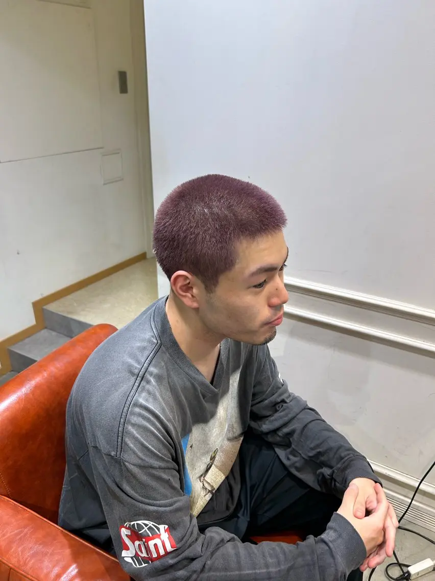 ショート カラー パーマ メンズ 新谷 虎太郎のヘアスタイル