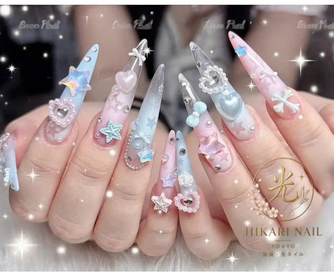 ネイル チークネイル 長さ出し フレンチネイル ガーリー ハロウィン ハンドネイル HikariNail Ikebukuroのネイルデザイン