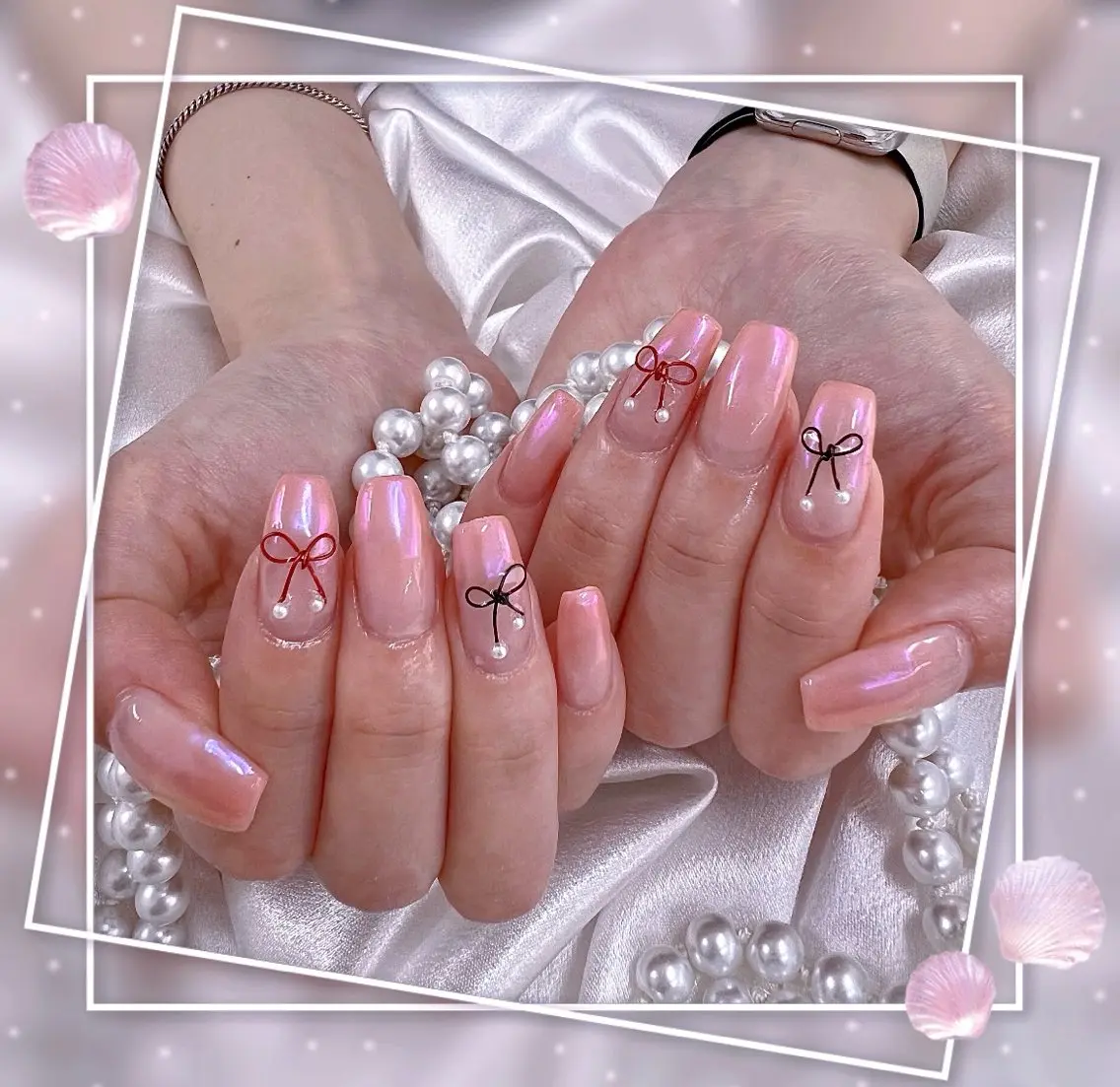 ネイル グラデーション キラキラネイル 韓国ネイル マグネットネイル ピンク ハンドネイル Chill Nailsalonのネイルデザイン