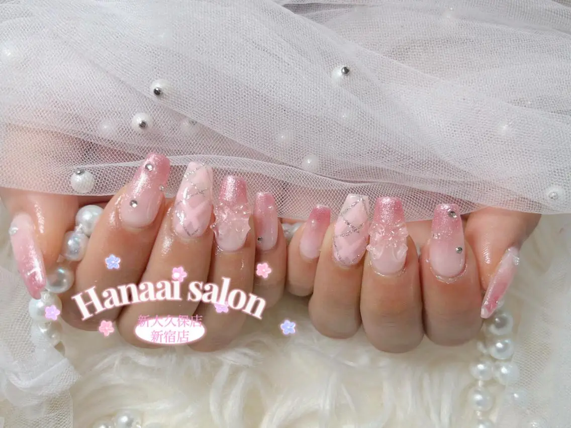 ネイル ジェルネイル 韓国ネイル ピンク 春ネイル ワンホンネイル ハンドネイル Hanaai salon あまねのネイルデザイン