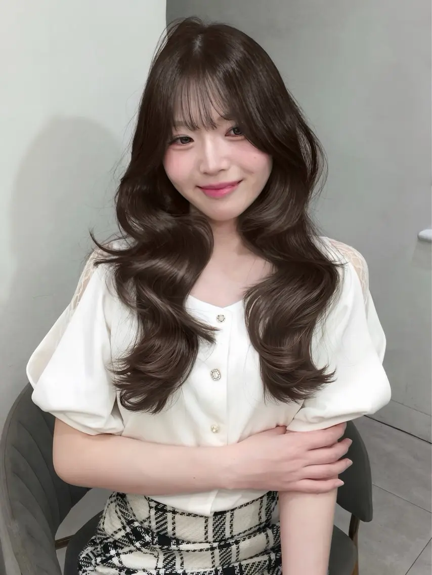 ロング ヘアカラー トリートメント 佐伯 碧花のヘアスタイル