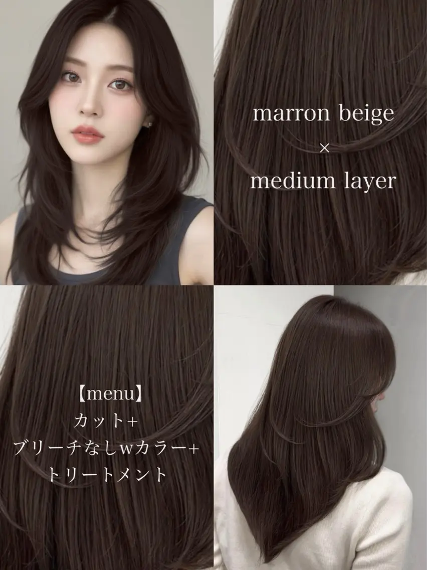 ロング くびれヘア 顔周りカット 韓国風ヘア レイヤーカット シースルーバング カット ヘアカラー トリートメント ヘッドスパ ヘアセット 韓国ヘア×2way 🇰🇷和知拓郎のヘアスタイル