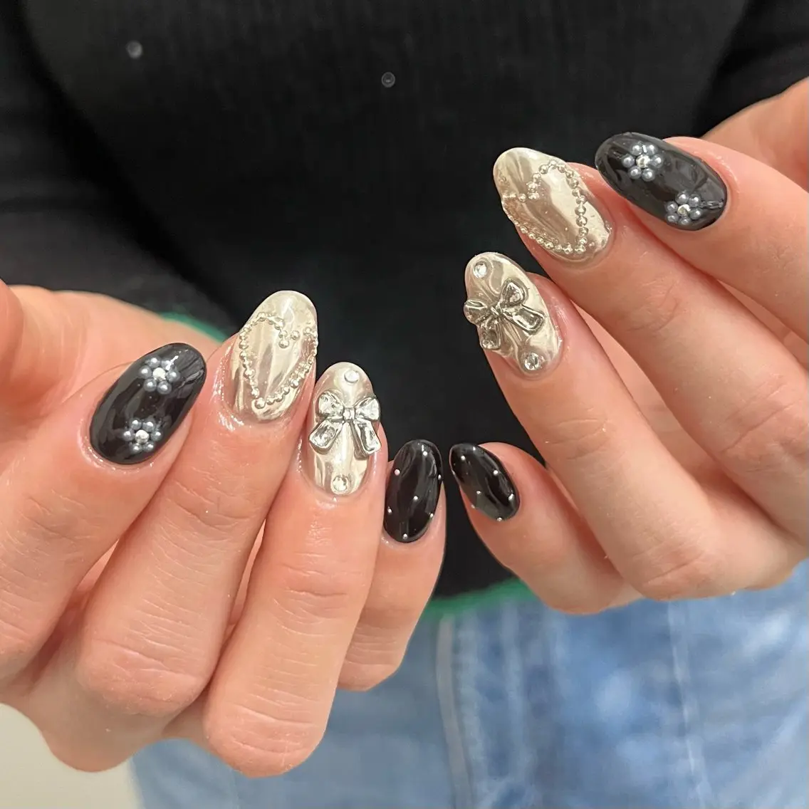 ネイル グリーン ハンドネイル vegh. nail/阿波座のネイルデザイン