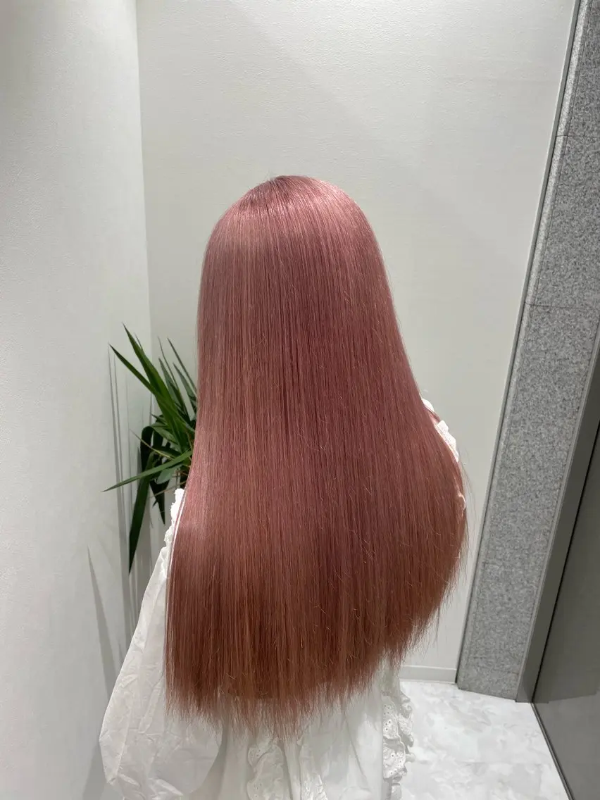 ロング カラー ハイトーンカラー 髪質改善 トリートメント 透明感×似合わせ ピンクヘアsyuyaのヘアスタイル