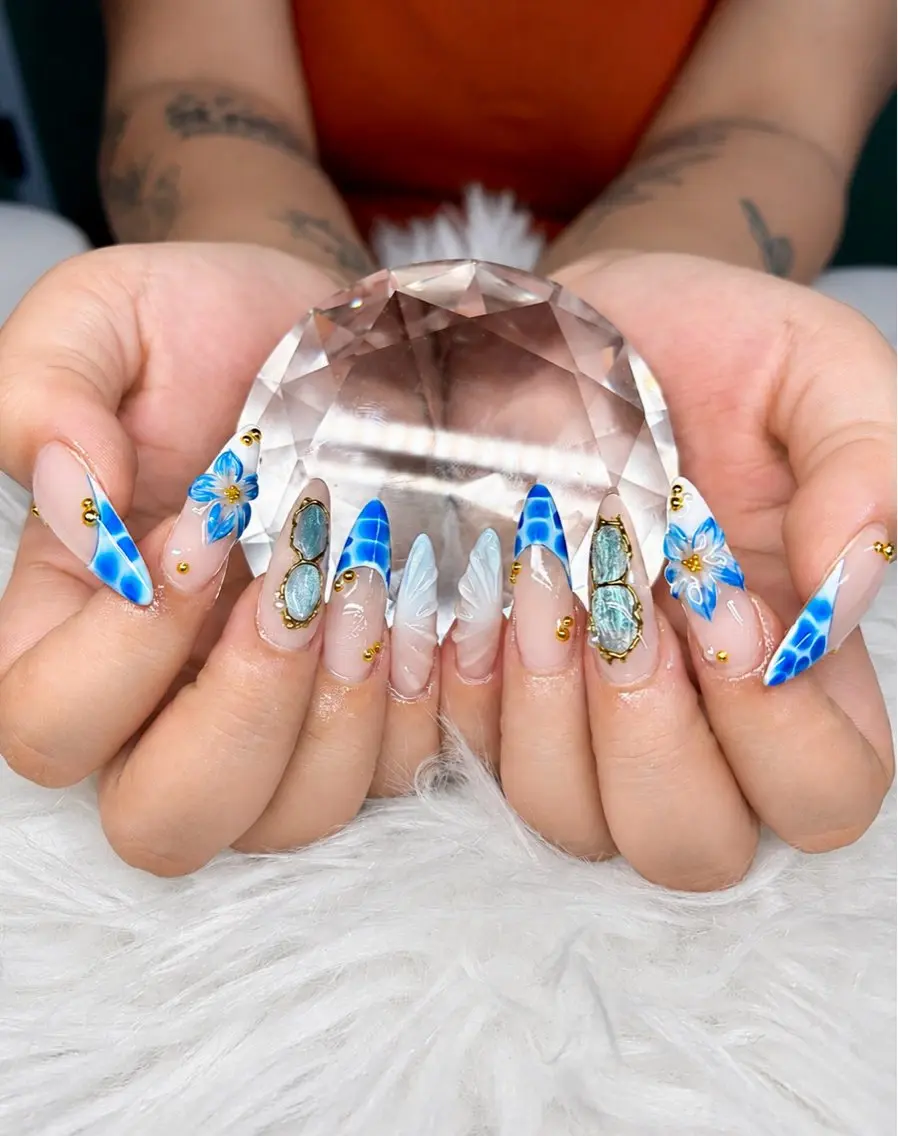 ネイル アートネイル オーロラネイル チークネイル 長さ出し フットネイル ハンドネイル Chan nailsのネイルデザイン
