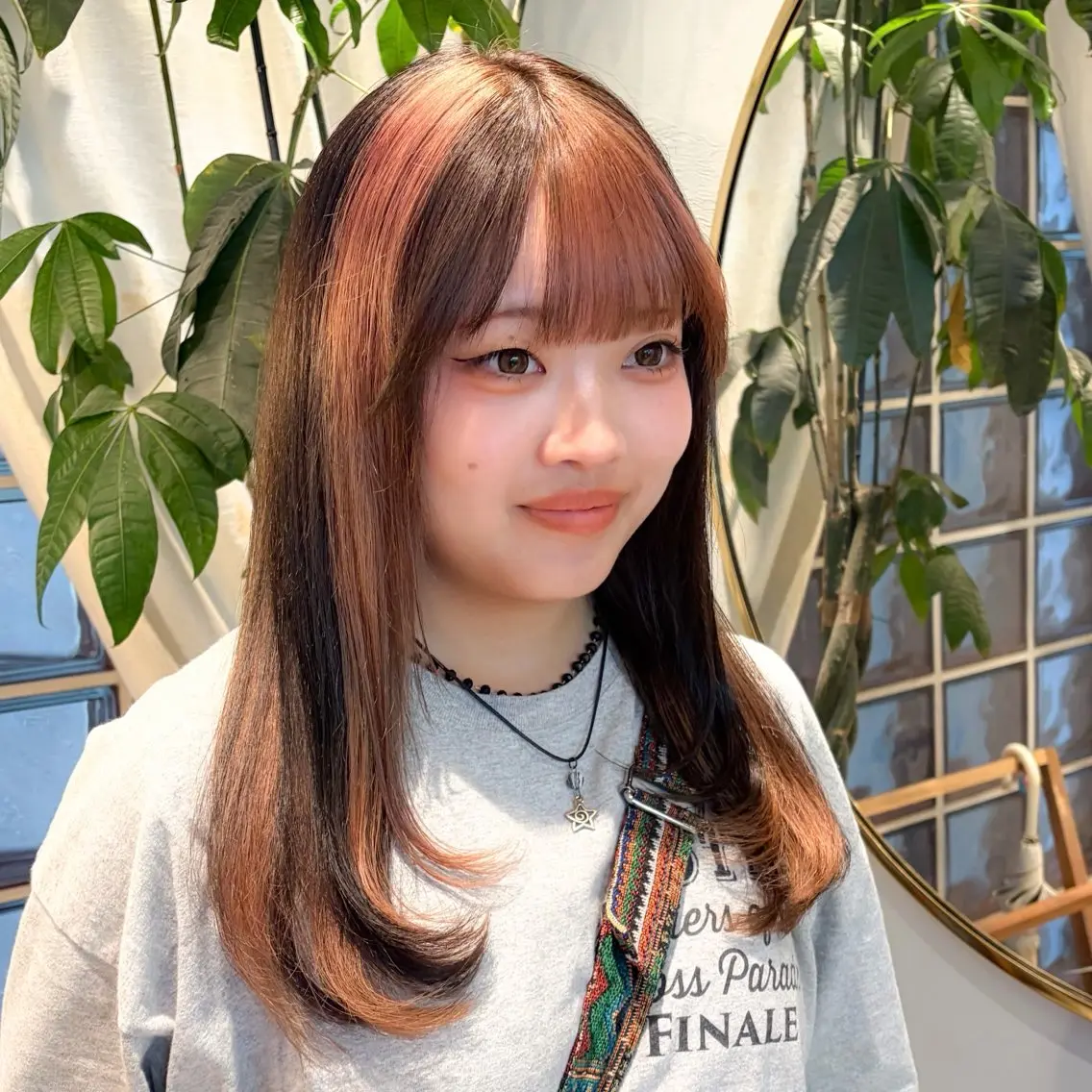 ミディアム カット ヘアカラー トリートメント ♥️ボブ縮毛矯正/暖 色/minami♥️のヘアスタイル