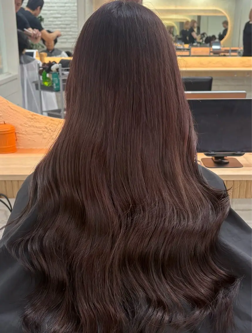 ロング カラー ブラウンカラー ピンクカラー ピンクブラウン ヘアカラー トリートメント Karen / かれんのヘアスタイル