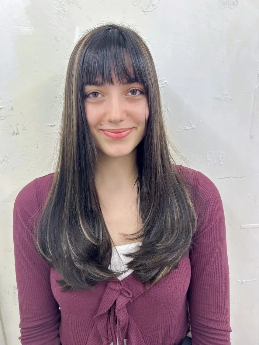 ロング カラー ハイライトカラー ハイトーンカラー ハイライト レイヤーカット カット ヘアカラー トリートメント レイヤー/エクステ alpha下妻のヘアスタイル
