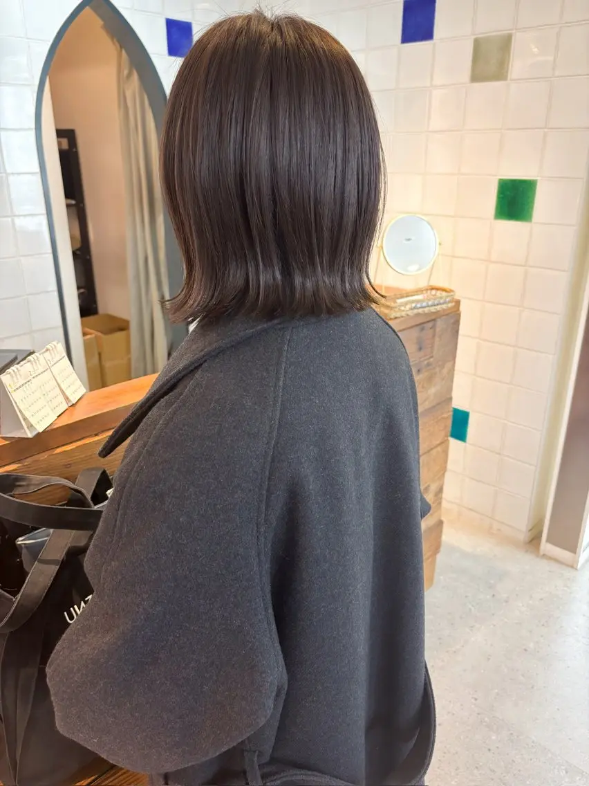 ミディアム ボブ 外ハネヘア カット ヘアカラー [仙台髪質改善]小原 弘之のヘアスタイル