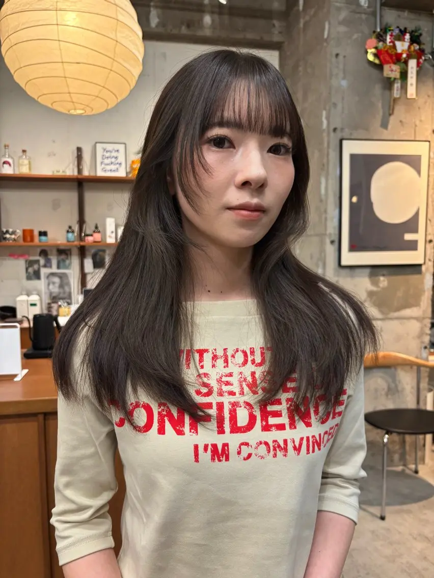 セミロング カラー ヘアカラー 永田 愛莉のヘアスタイル