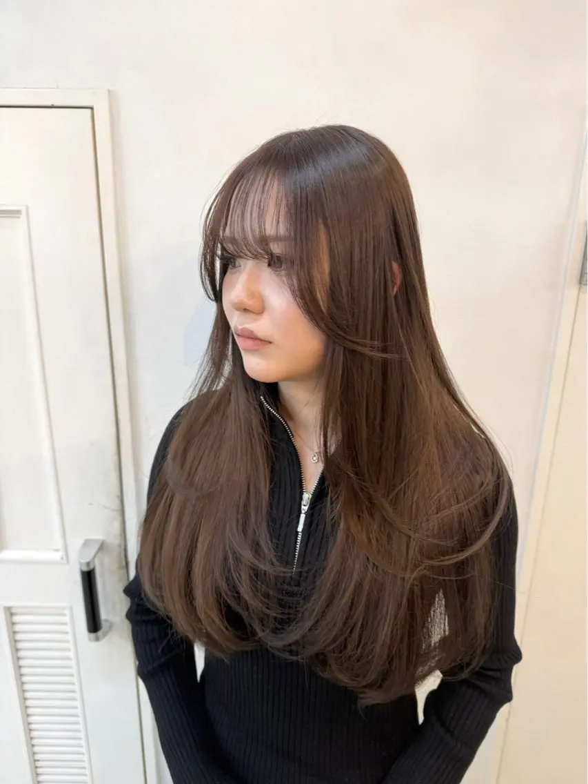 ロング カラー レイヤーカット カット ヘアカラー トリートメント GiseL 博多筑紫口店のヘアスタイル