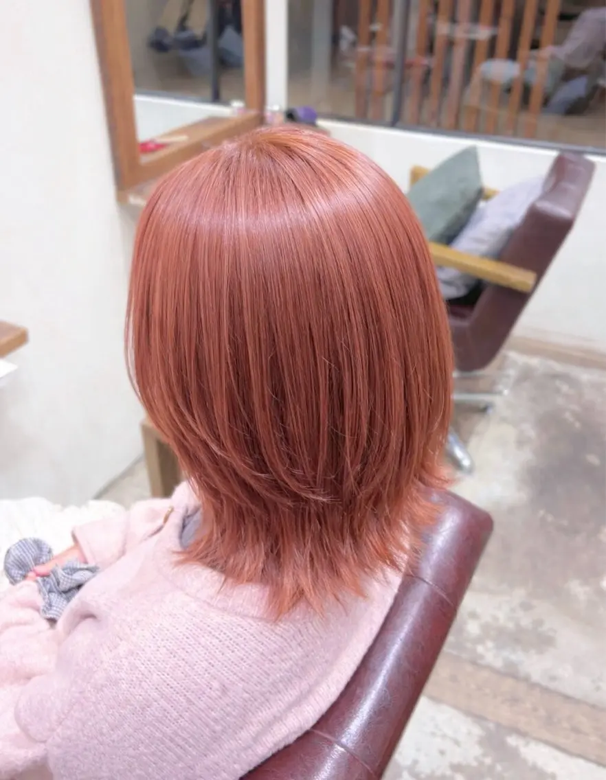 ミディアム カラー パーマ ベージュカラー ブリーチ ブラウンカラー 透明感カラー ブリーチなしカラー ヘアカラー トリートメント ヒナ/酸性ストレート ・艶カラー🌿のヘアスタイル