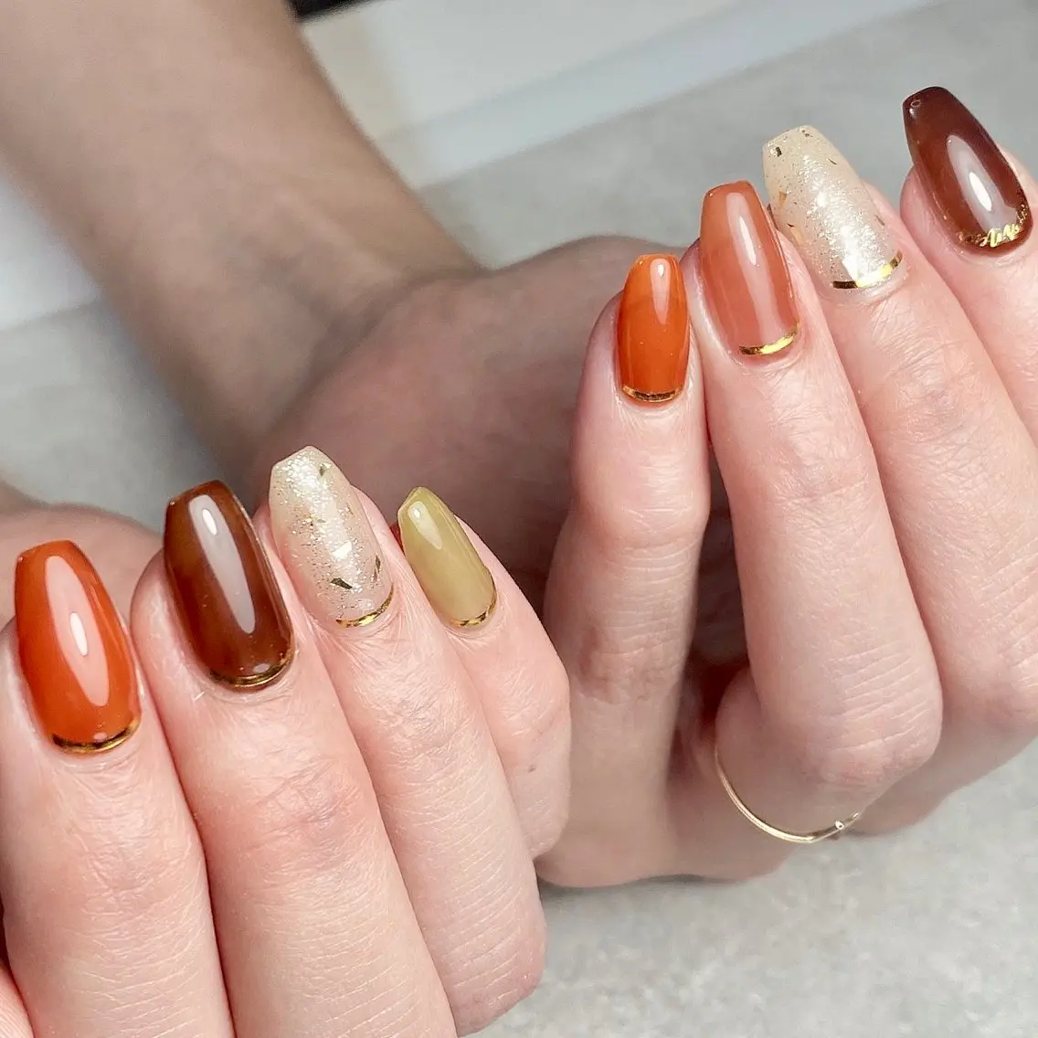 ネイル 持ち込み ストーンネイル ハンドネイル 自爪育成nail fachuriのネイルデザイン