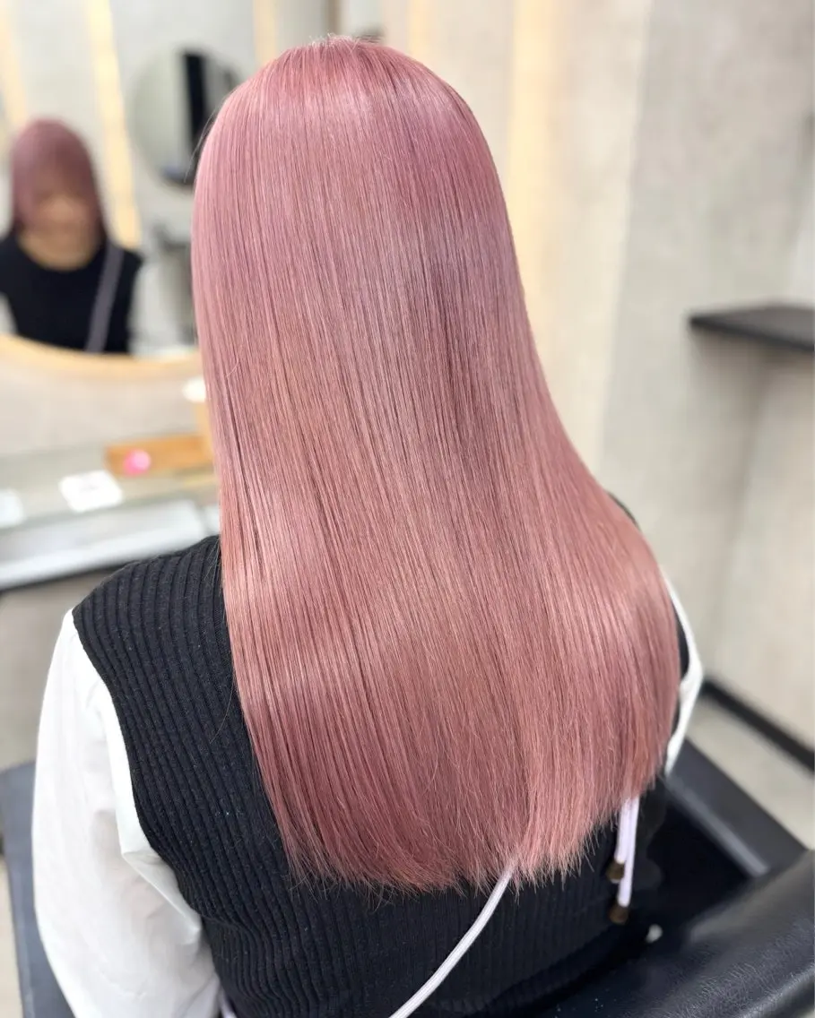 セミロング カット ヘアカラー ケアブリーチ🌺 透明感🪽とわのヘアスタイル