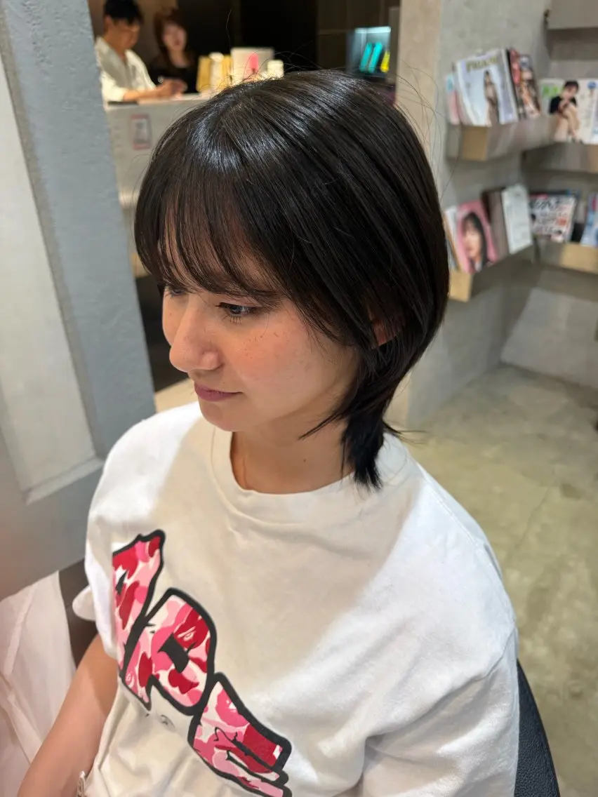 ショート 顔周りカット ハッシュカット レイヤーカット ショートヘア ボブパーマ/カラー RIN⋆⸜🔔⸝‍⋆のヘアスタイル