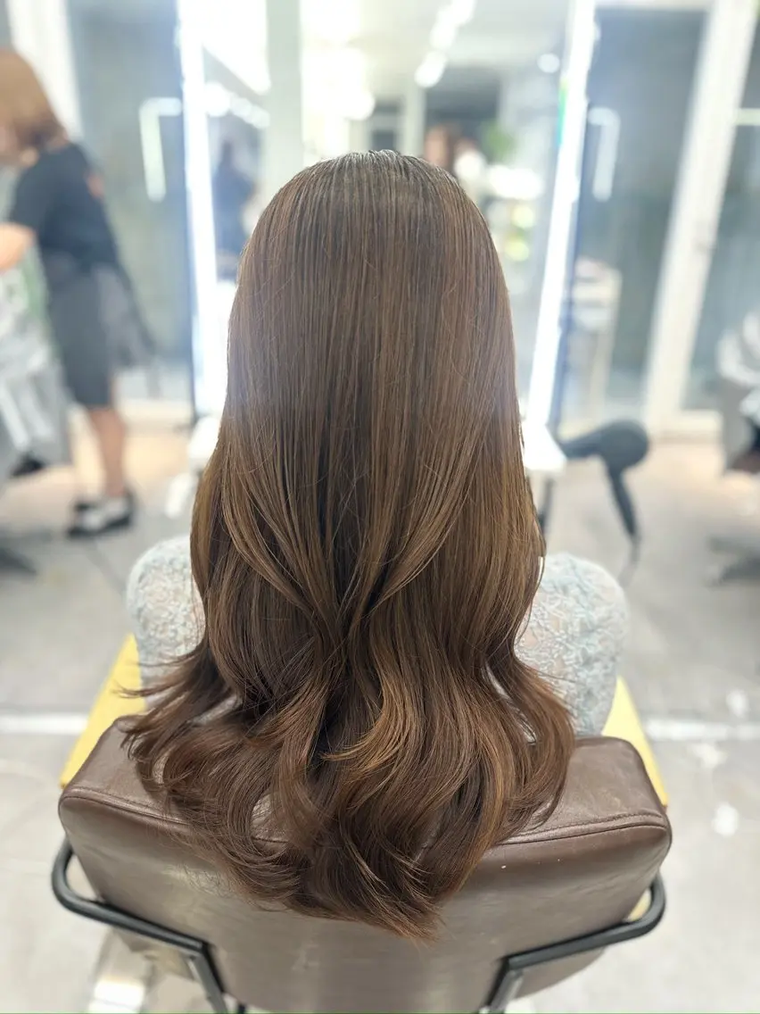 セミロング カット ヘアカラー トリートメント 顔周り/くびれヘア 韓国ヘア💕風間るなのヘアスタイル