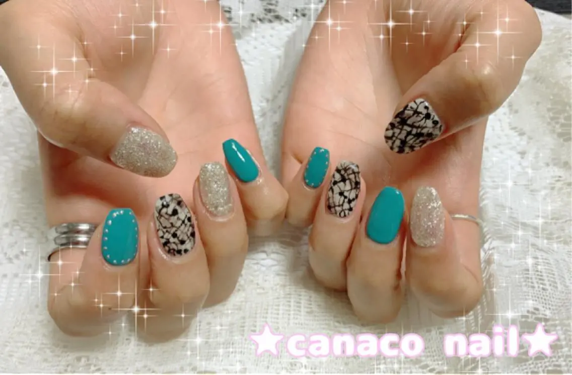 ネイル アートネイル ストーンネイル ハンドネイル ハンドケア ベテランネイル cnc  nailのネイルデザイン