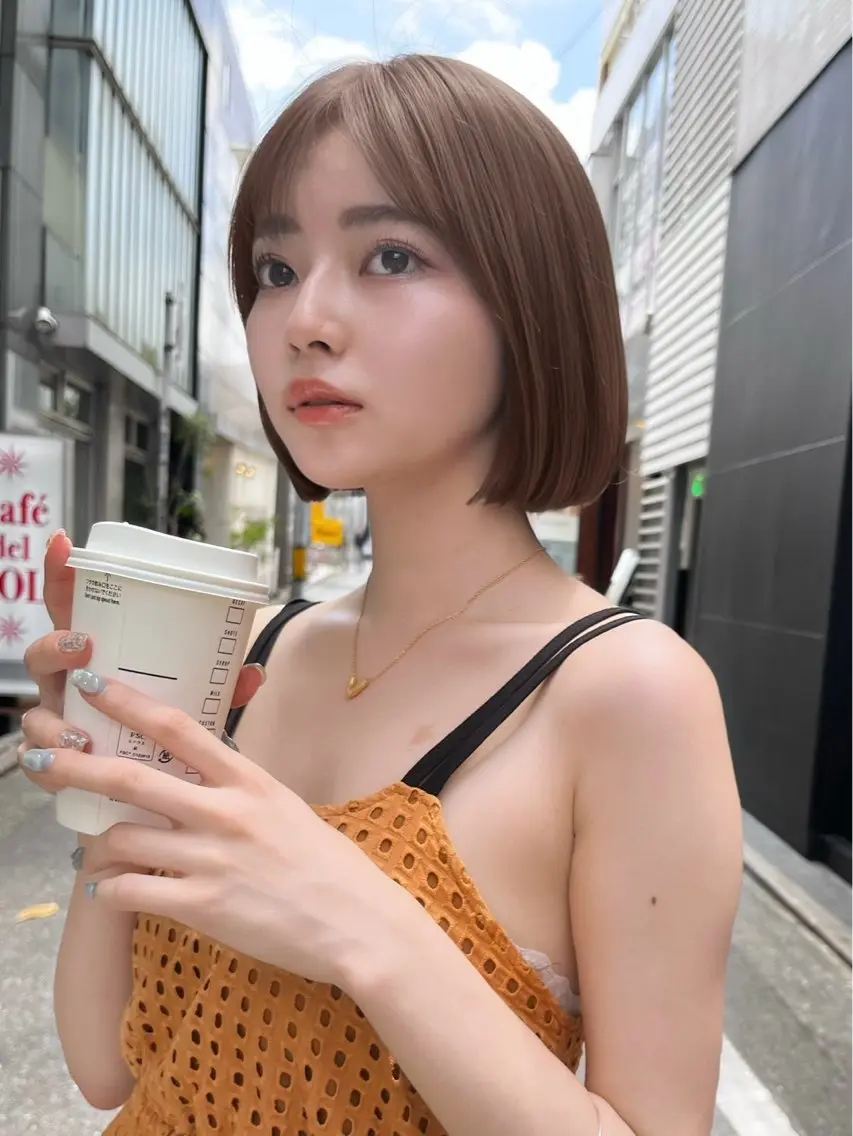 ミディアム ボブ 韓国風ヘア カット ヘアカラー 翔聖 ボブ&縮毛矯正特化のヘアスタイル