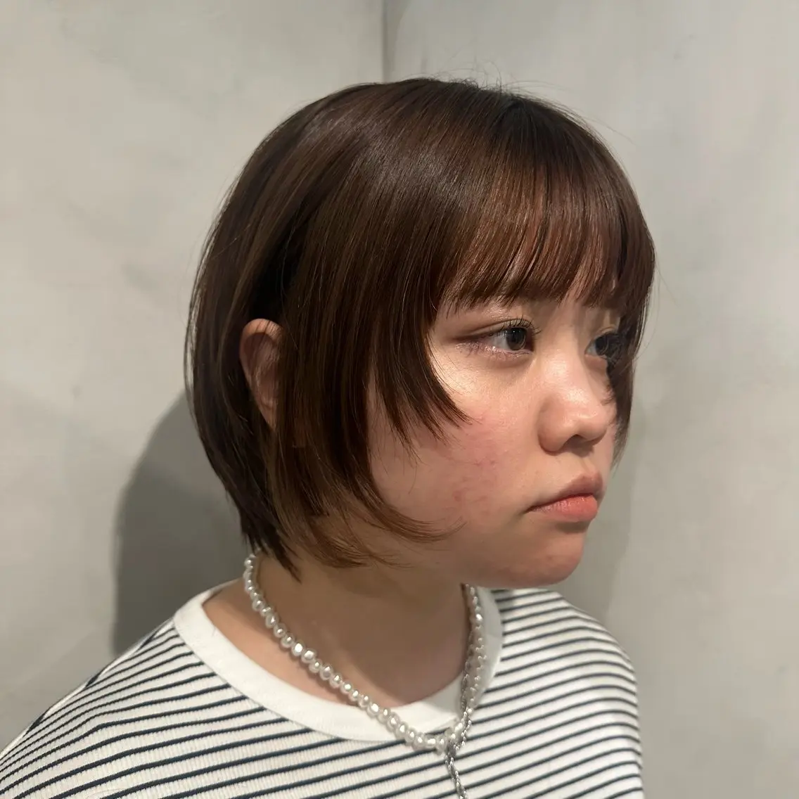 ショート ボブ 顔周りカット Yuki☺︎パーマ レイヤーカットのヘアスタイル