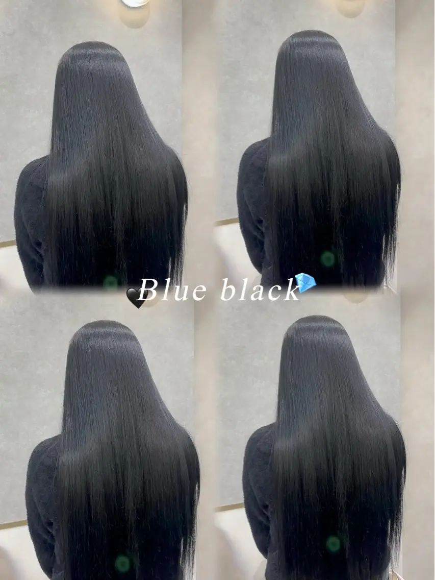 ロング カラー 黒髪 ブルーカラー ブルーブラック イルミナカラー ヘアカラー トリートメント 暖色/髪質改善/ ツヤ髪🎀本田愛来のヘアスタイル