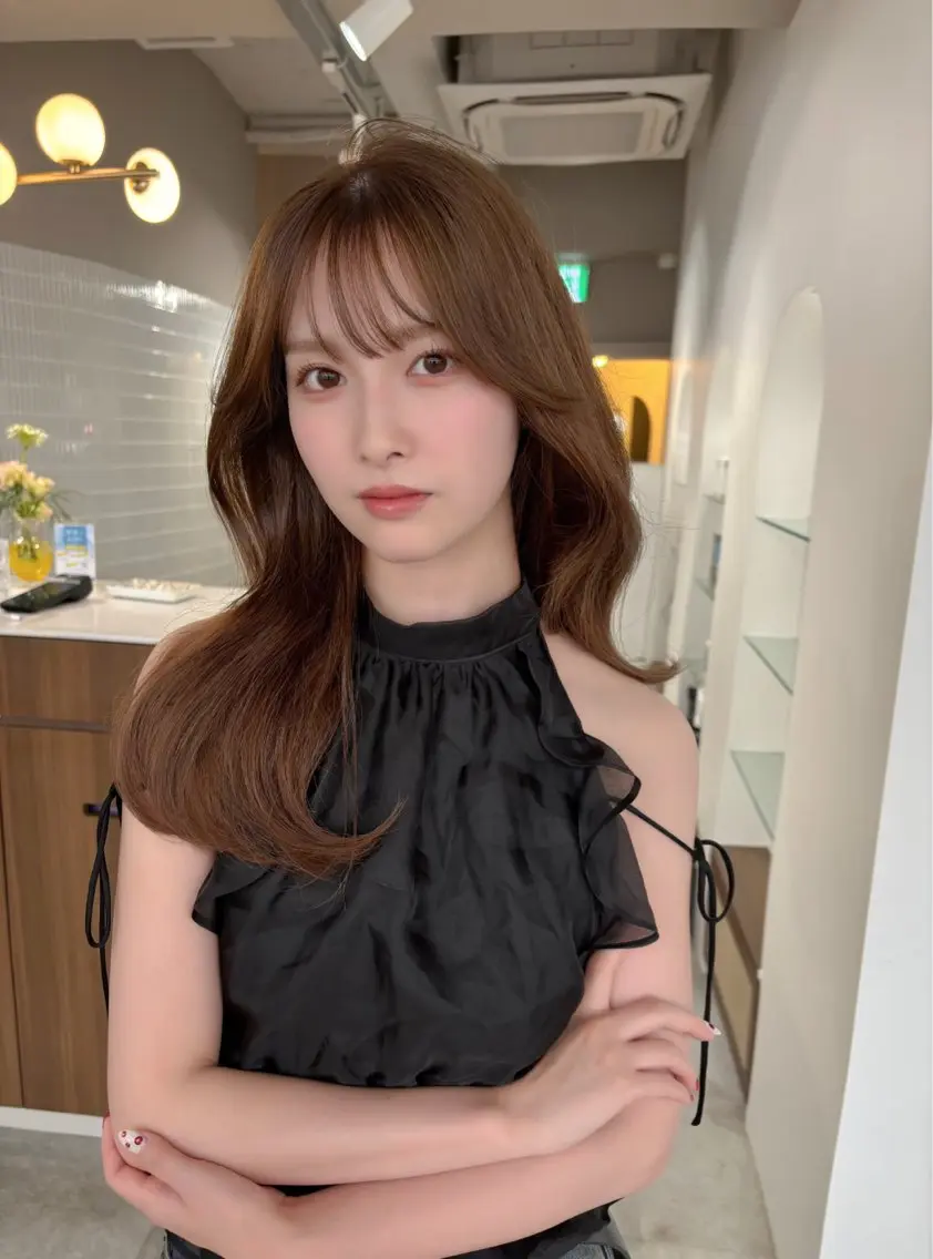 ロング カラー ブラウンカラー 透明感カラー カット ヘアカラー トリートメント 藤野 結衣のヘアスタイル