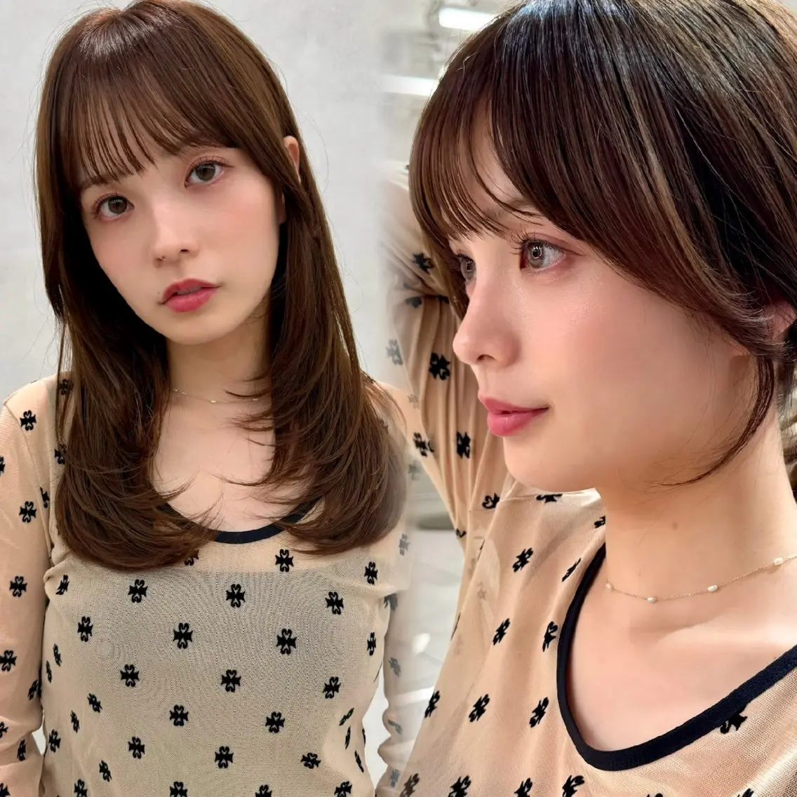 セミロング カラー 韓国ヘア🇰🇷透明 感カラー/yui💞のヘアスタイル