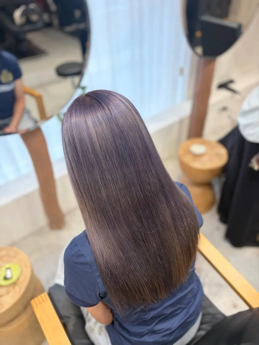 カラー ブリーチ グレージュ ラベンダーカラー ラベンダーグレージュ ラベンダーグレー ブリーチカラー 🦋RANA🦋のヘアスタイル