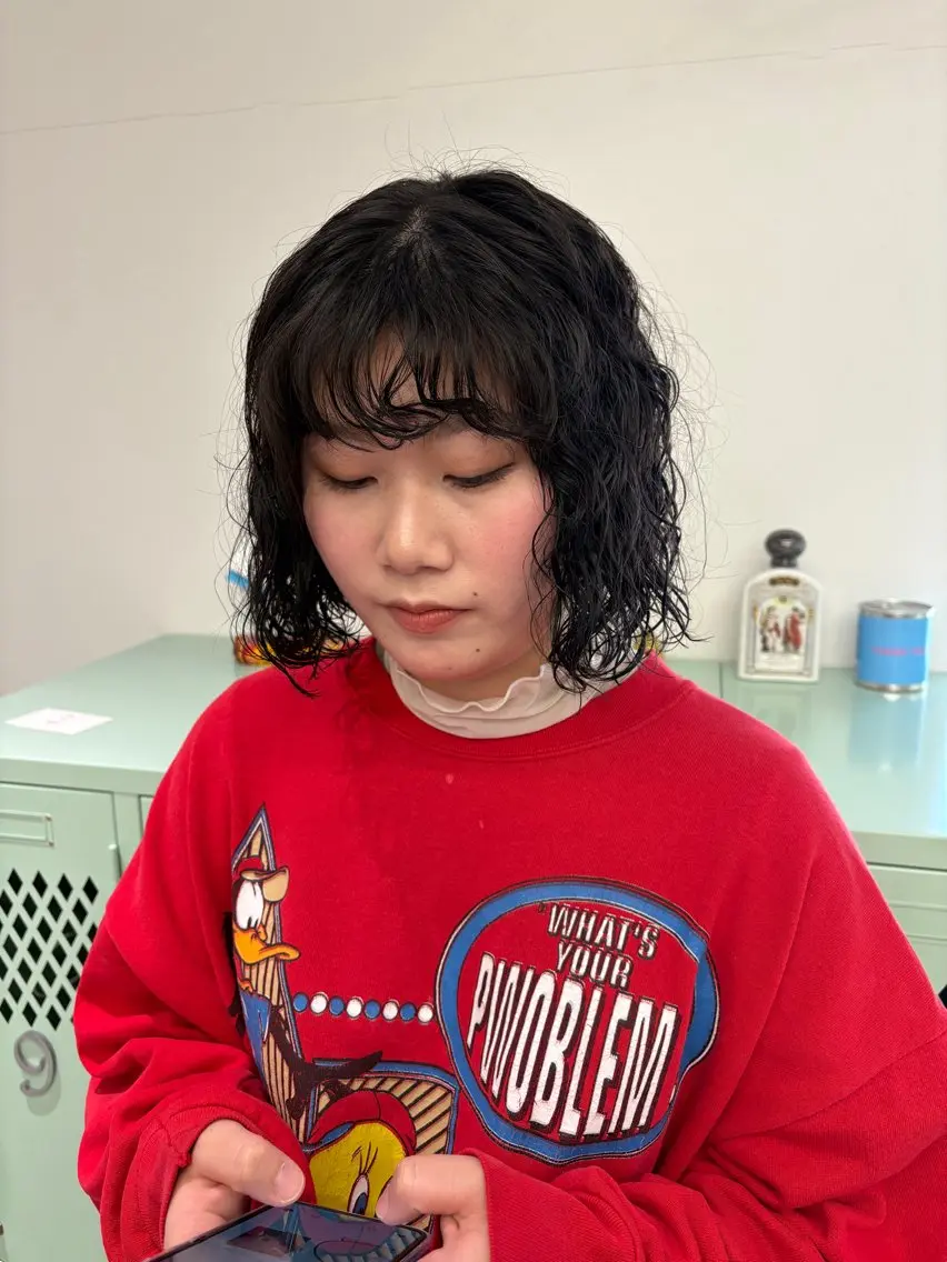 ミディアム パーマ カット パーマ ブリーチパーマ 🎀Rumiのヘアスタイル