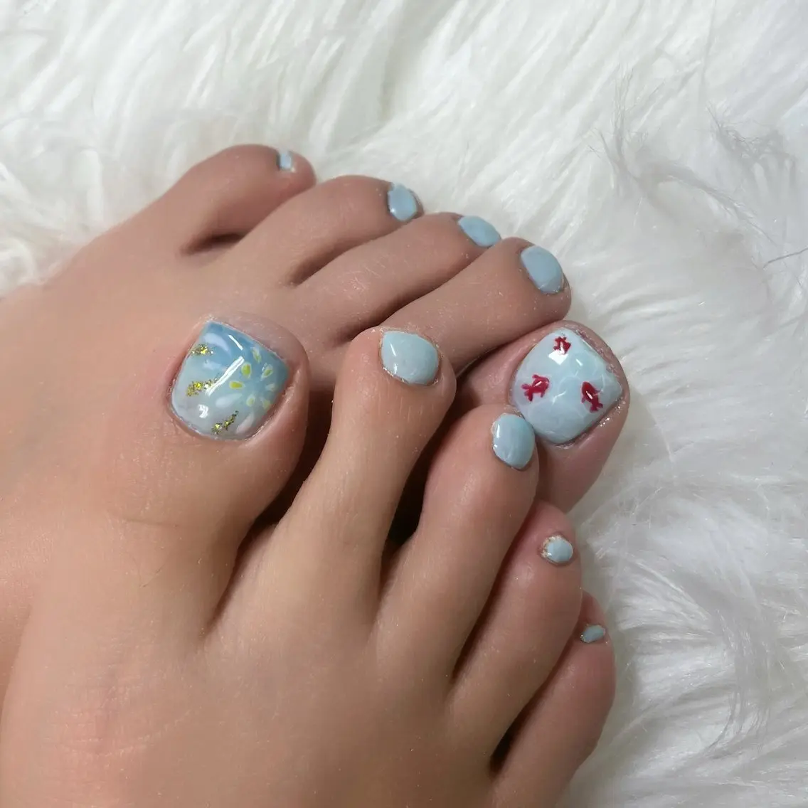 ネイル フットネイル 夏ネイル フットネイル chai 上本町 sakuraのネイルデザイン