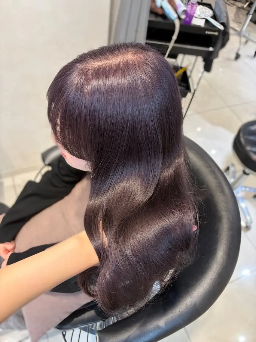 ロング カラー 透明感カラー ラベンダーカラー カット ヘアカラー トリートメント 韓国レイヤー×モテ髪 /MITSUKI🤍のヘアスタイル