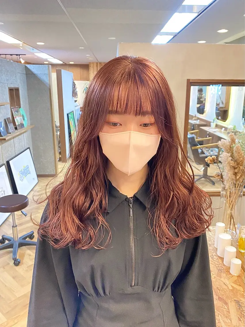 セミロング カラー ヘアアレンジ ブリーチ ブリーチなしカラー カット ヘアカラー トリートメント ハル🌸柔色/ ブリーチなし/艶髪のヘアスタイル
