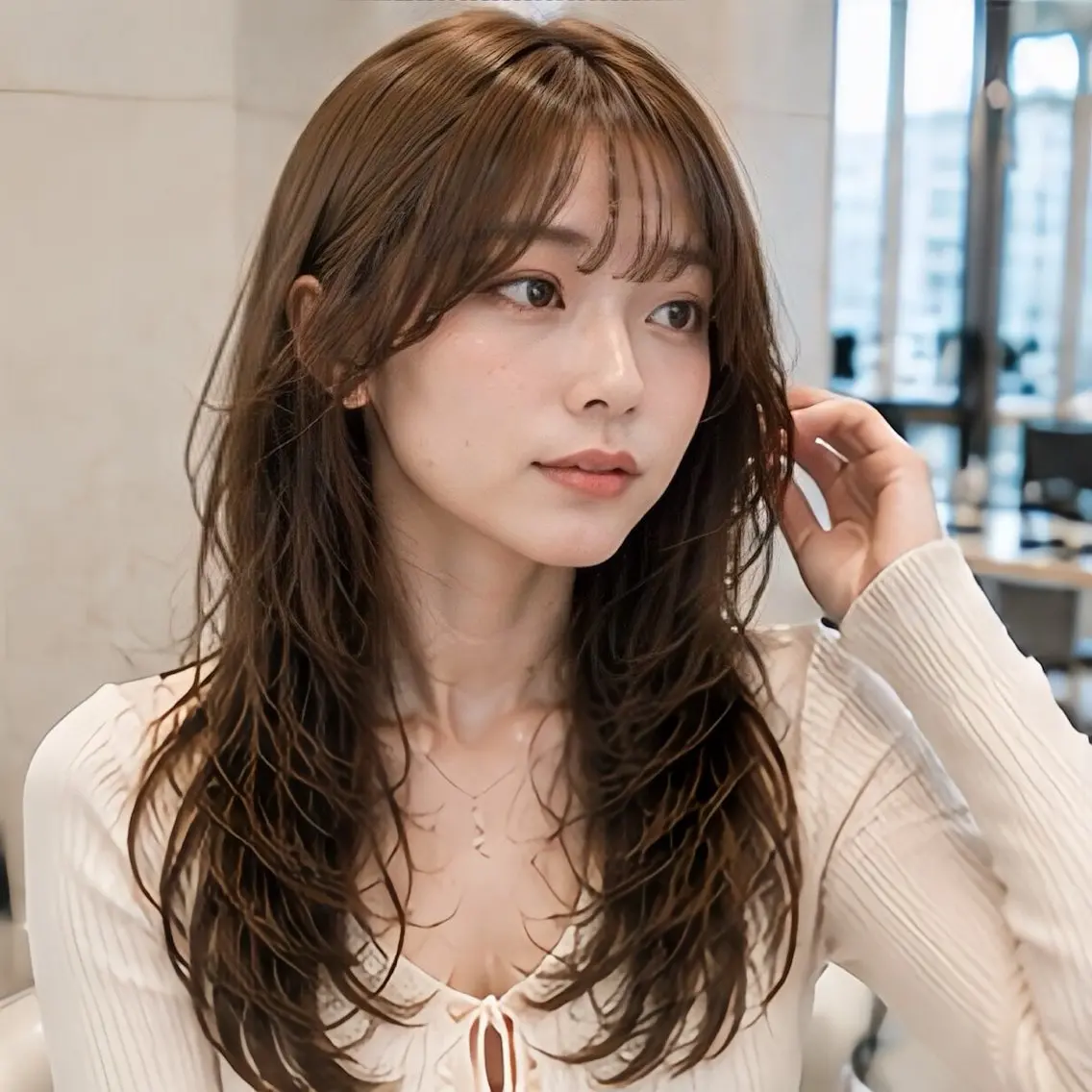 ロング カット 池袋/縮毛矯正 韓国レイヤーおばかんのヘアスタイル