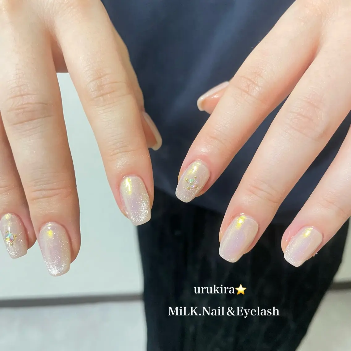 ネイル シンプルネイル ハンドネイル MiLK. wakaのマツエク・マツパデザイン