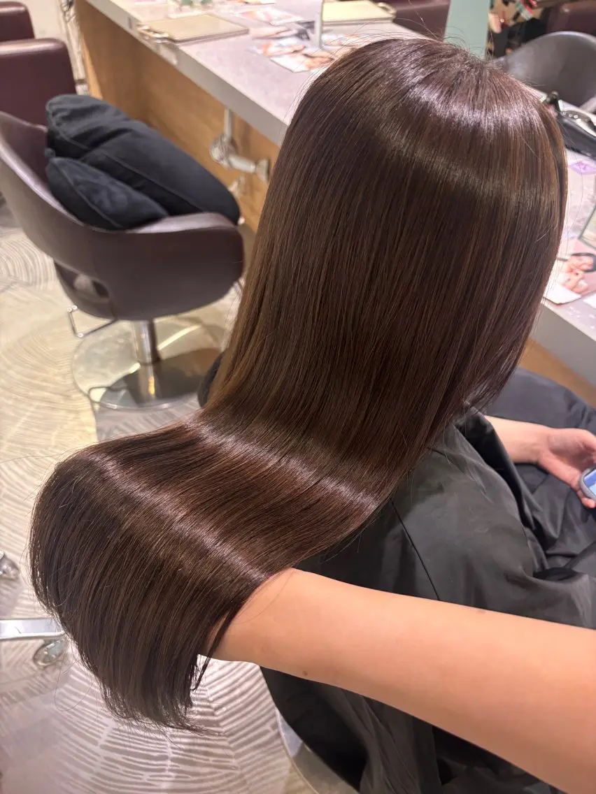 ロング ヘアカラー トリートメント ヘッドスパ 透明感カラー/ 赤み消し🤍ricoのヘアスタイル