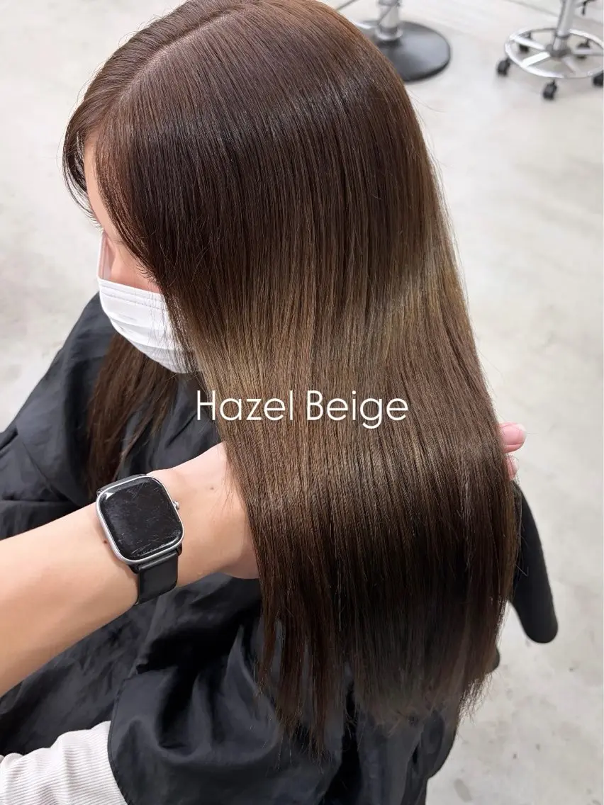 ロング カラー ヘアアレンジ ダブルカラー ヘアカラー トリートメント ヘアセット 透け感ベージュ🤎 韓国ヘアtakutoのヘアスタイル