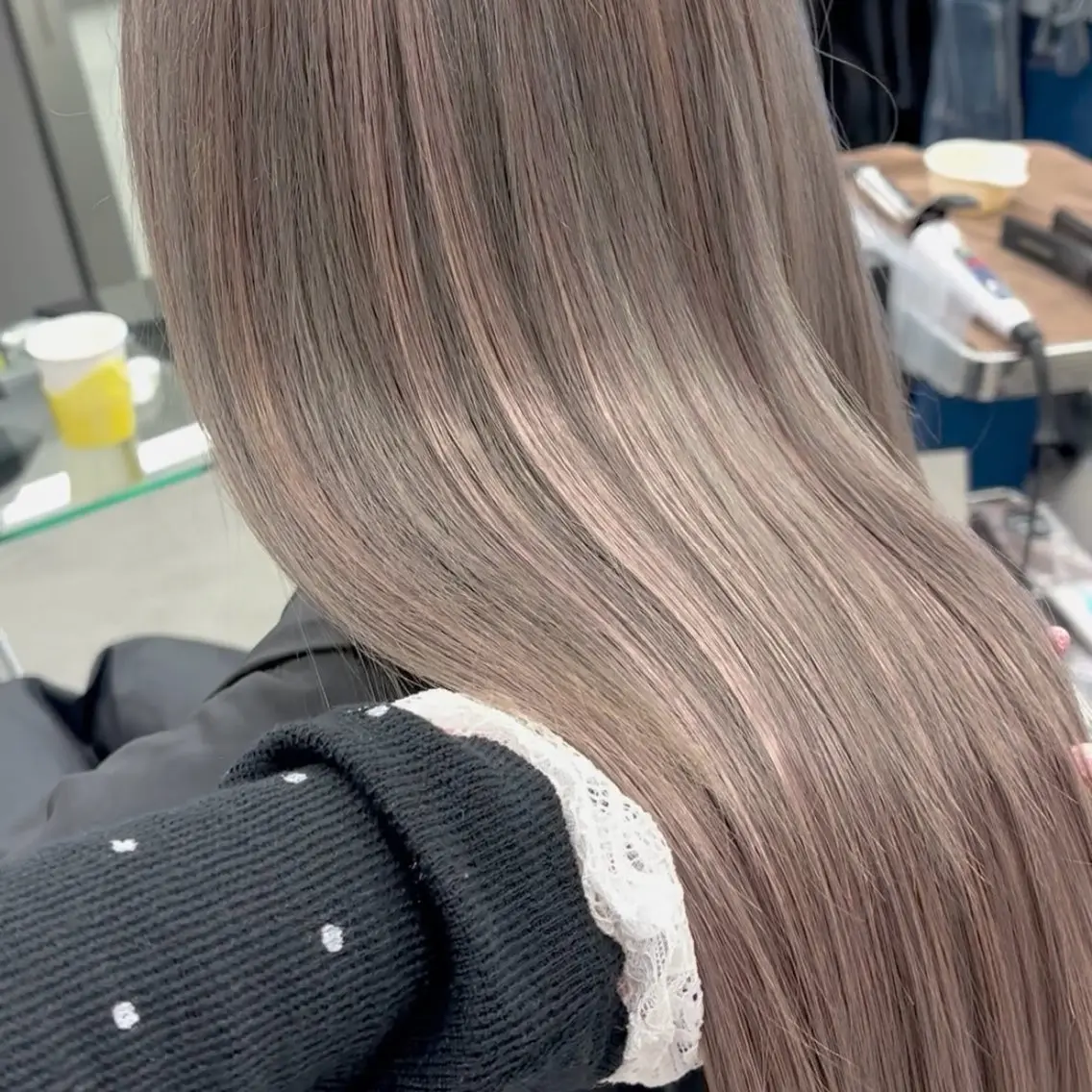 ロング カラー エクステ 韓国風ヘア ヘアカラー トリートメント エクステ ヘアセット 横浜シールエクステ 韓国エクステみさきのヘアスタイル