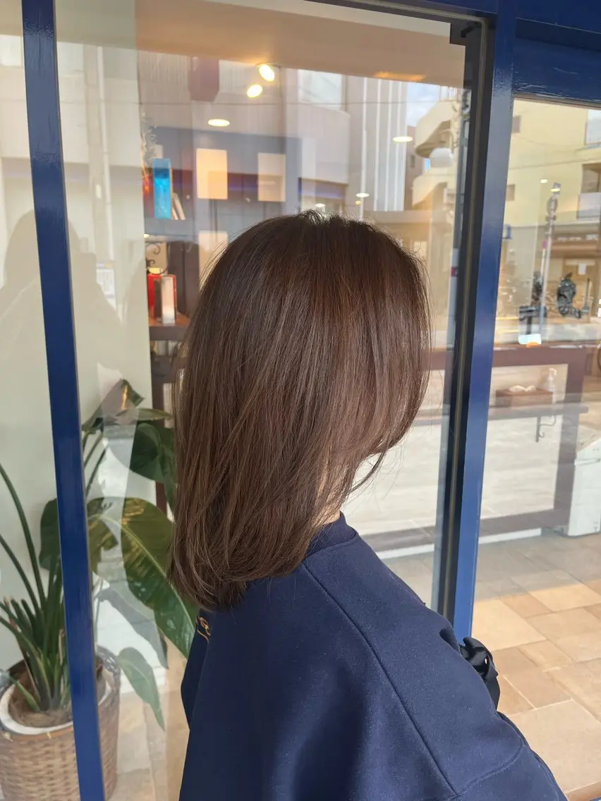 ミディアム カラー ヘアカラー 大人透明感艶カラー 寺田稜のヘアスタイル