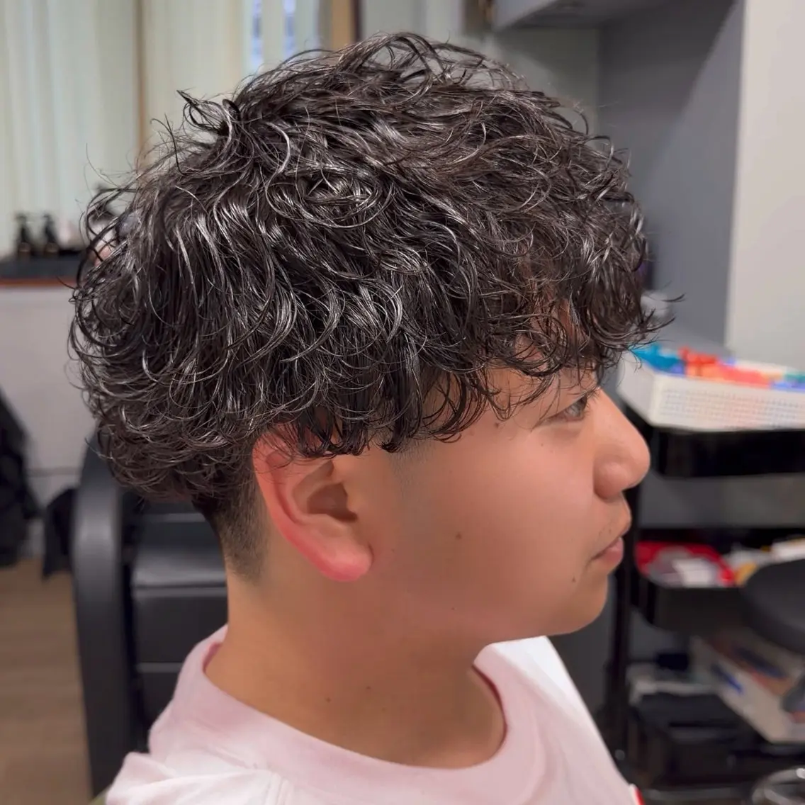 パーマ メンズ メンズパーマ 波巻きパーマ カット ヘアカラー パーマ メンズパーマ/メンズ カット/たばたよしきのヘアスタイル