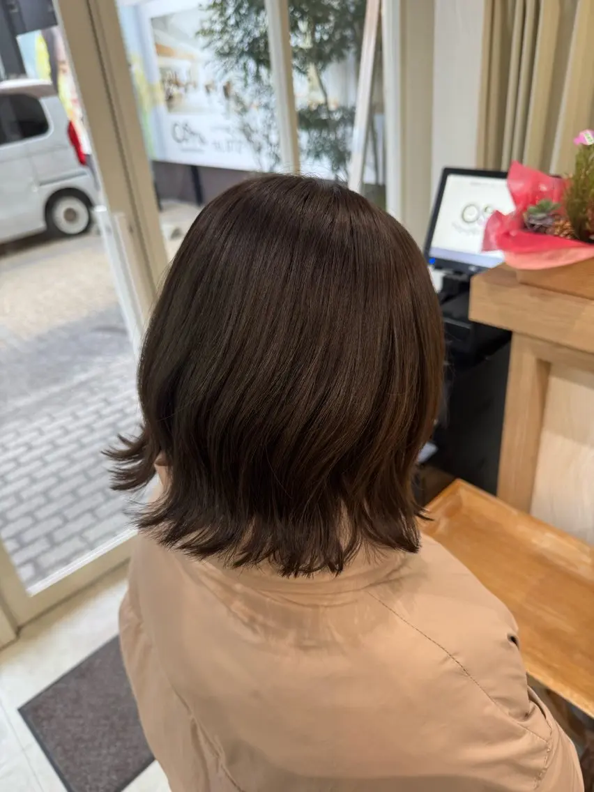 ミディアム カラー 透明感カラー カット ヘアカラー 藤田 紋芽 Jr.stylistのヘアスタイル