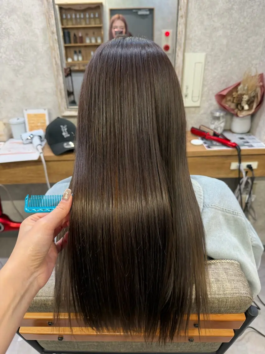 ロング カラー ヘアカラー トリートメント ツヤちゅるカラー✮ すずなのヘアスタイル