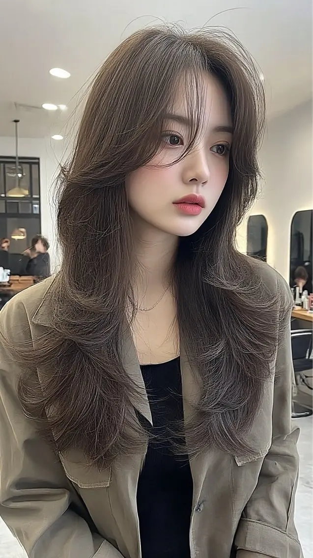 ロング カラー ヘアカラー 韓国×艶ハイトーンが かわいい✨️リオ🍒のヘアスタイル