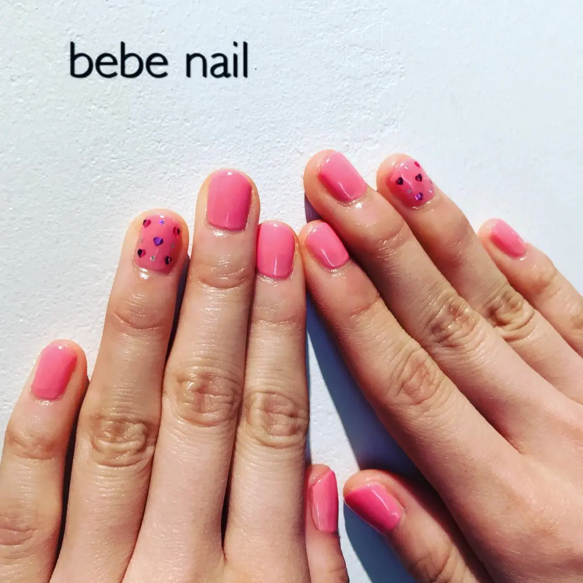 ネイル ハート ワンカラーネイル ハンドネイル Ann nailのネイルデザイン
