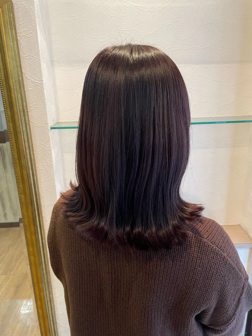 セミロング カラー ラベンダーカラー ピンクカラー 透明感/チョコカラー 💍TAMA💍のヘアスタイル