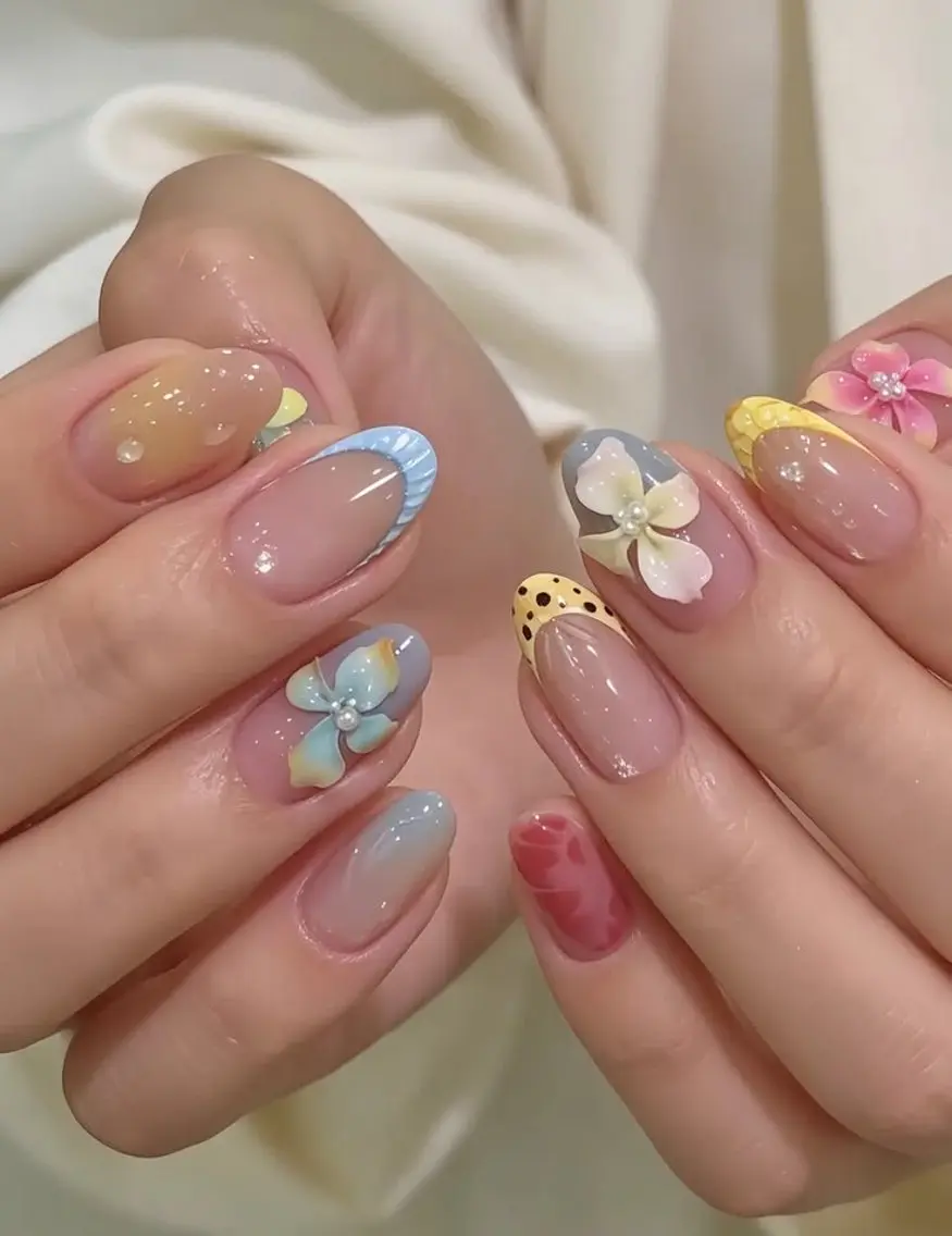 ネイル アートネイル ジェルネイル 韓国ネイル ニュアンスネイル 夏ネイル ハンドネイル Umee Nailのネイルデザイン