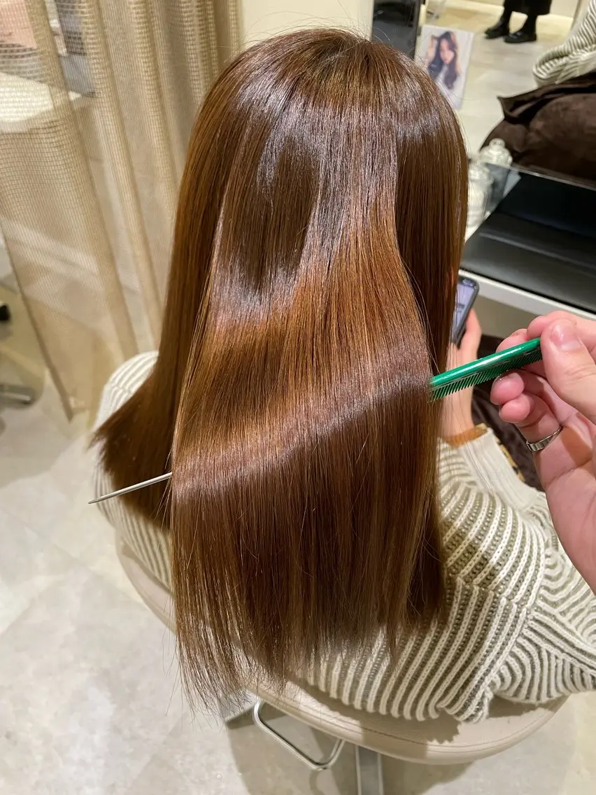ロング 縮毛矯正 髪質改善・縮毛矯正 濱　泰賀のヘアスタイル