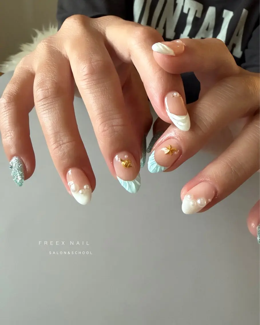 ネイル フレンチネイル ハンドネイル freex nail /ニュアンス/個性派のネイルデザイン